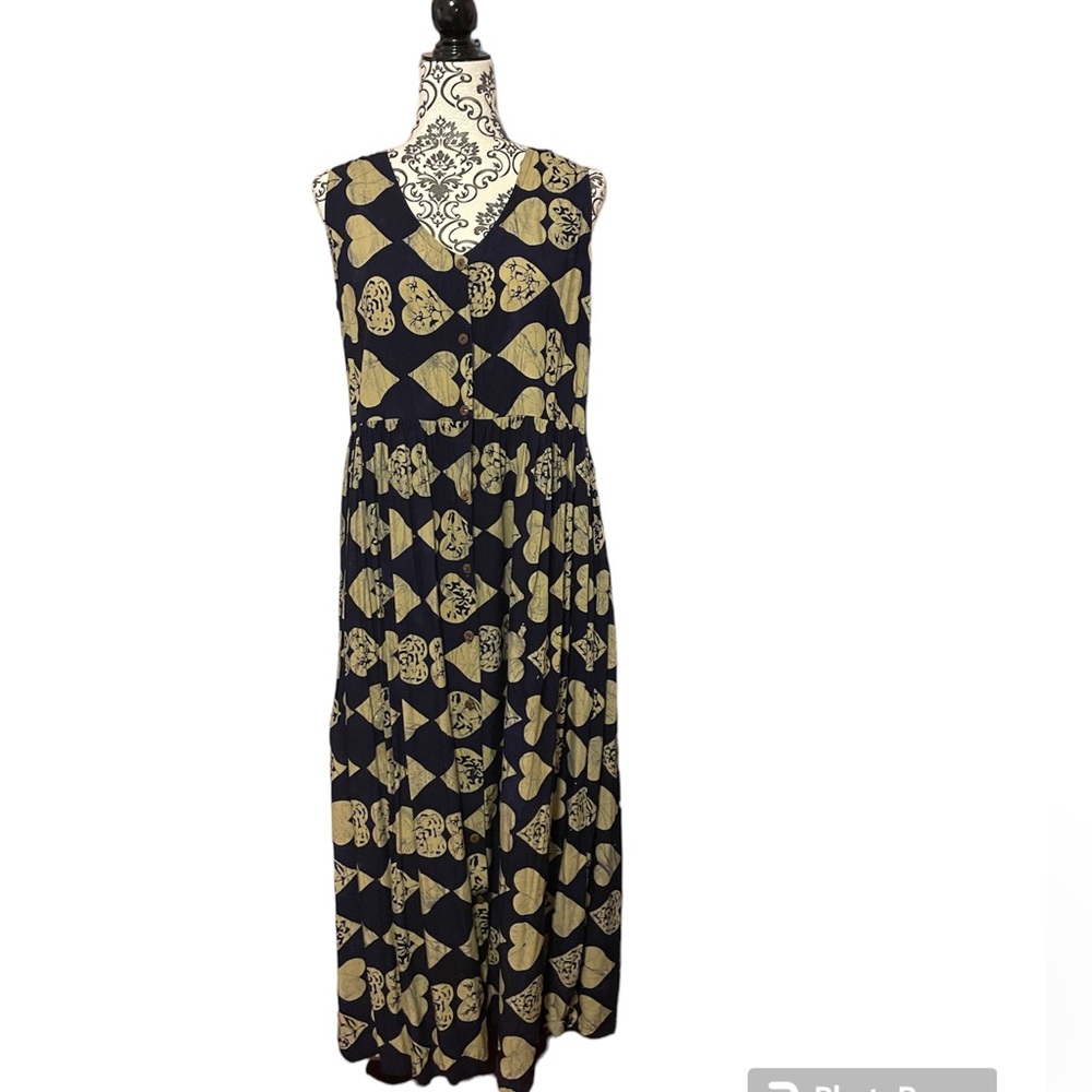 Vintage 90s heart maxi jumper dress
